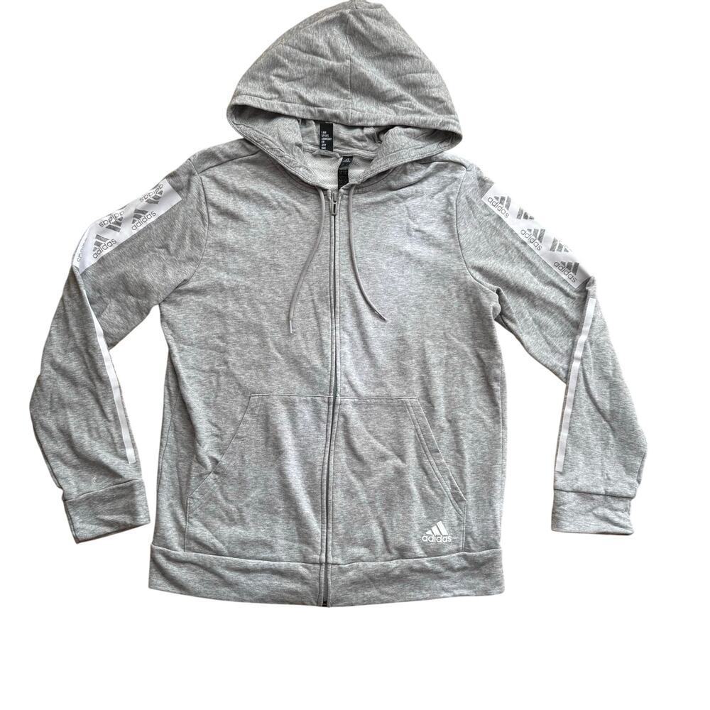 Adidas Women's Full Zip Gray Lightweight Sweatshirt Hoodie Sz XL Athleisure Gym